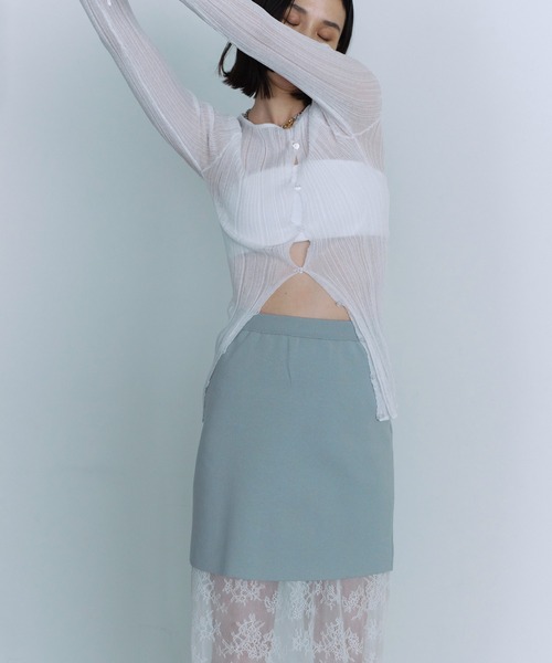 Firsthand(ファーストハンド)の「Firsthand/ファーストハンド シアーアシメスリットニット / シアーニット(ニット/セーター・レディース・ベージュ/ホワイト/ブラック・FREE)」の1枚目の写真