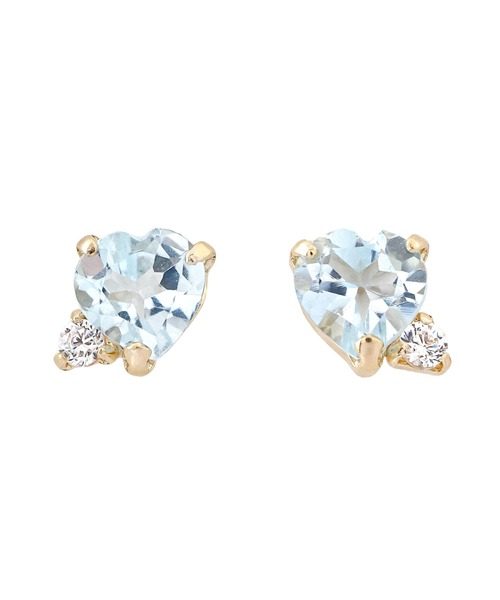 天然石ハートピアス[K10]（ピアス（両耳用））｜ANEMONE（アネモネ）