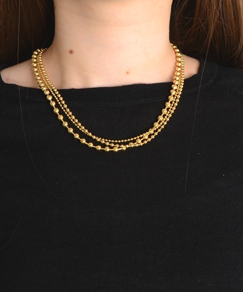 VIBGYOR Women（ヴィブジョー　ウィメン）の「【resonance】ボールチェーン ネックレス【サージカルステンレス316L/K18コーティング】（ネックレス・レディース・シルバー/ゴールド・FREE）」の6枚目の写真