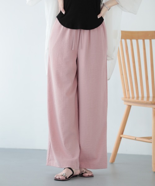 SUNFLOWER EIGHT(サンフラワーエイト)の「冷感ワイドパンツ/セットアップ対応(その他パンツ・レディース・ブルー/ネイビー/ベージュ/ミント/ブラック/ピンク/カーキ・M-Short/M-Long/L-Short/L-Long/XL-Short/XL-Long)」の7枚目の写真