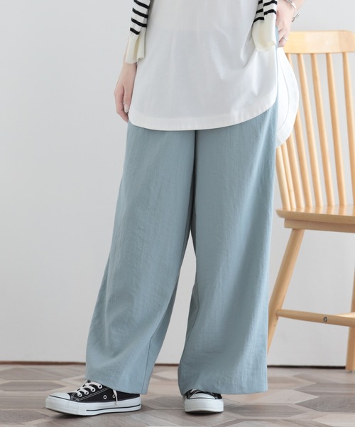 SUNFLOWER EIGHT(サンフラワーエイト)の「冷感ワイドパンツ/セットアップ対応(その他パンツ・レディース・ブルー/ネイビー/ベージュ/ミント/ブラック/ピンク/カーキ・M-Short/M-Long/L-Short/L-Long/XL-Short/XL-Long)」の6枚目の写真