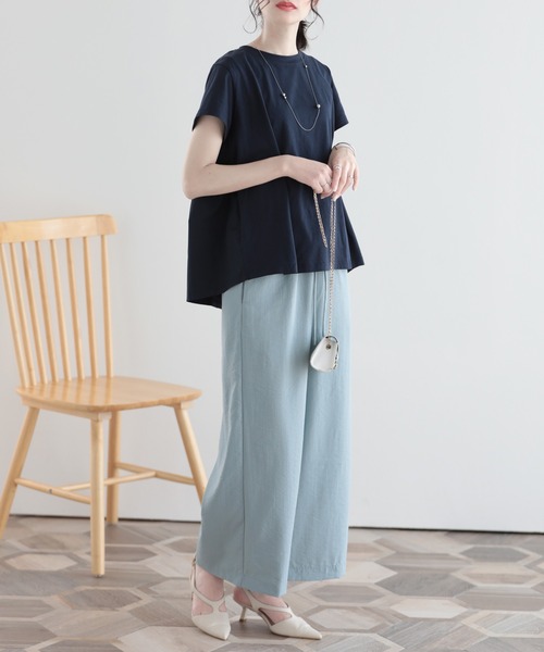 SUNFLOWER EIGHT(サンフラワーエイト)の「冷感ワイドパンツ/セットアップ対応(その他パンツ・レディース・ブルー/ネイビー/ベージュ/ミント/ブラック/ピンク/カーキ・M-Short/M-Long/L-Short/L-Long/XL-Short/XL-Long)」の9枚目の写真