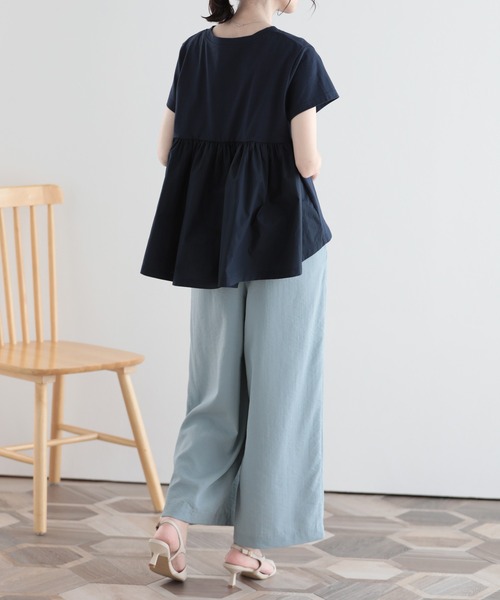 SUNFLOWER EIGHT(サンフラワーエイト)の「冷感ワイドパンツ/セットアップ対応(その他パンツ・レディース・ブルー/ネイビー/ベージュ/ミント/ブラック/ピンク/カーキ・M-Short/M-Long/L-Short/L-Long/XL-Short/XL-Long)」の10枚目の写真