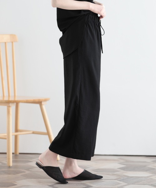 SUNFLOWER EIGHT(サンフラワーエイト)の「冷感ワイドパンツ/セットアップ対応(その他パンツ・レディース・ブルー/ネイビー/ベージュ/ミント/ブラック/ピンク/カーキ・M-Short/M-Long/L-Short/L-Long/XL-Short/XL-Long)」の11枚目の写真