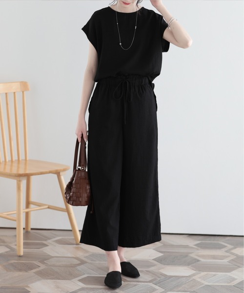 SUNFLOWER EIGHT(サンフラワーエイト)の「冷感ワイドパンツ/セットアップ対応(その他パンツ・レディース・ブルー/ネイビー/ベージュ/ミント/ブラック/ピンク/カーキ・M-Short/M-Long/L-Short/L-Long/XL-Short/XL-Long)」の13枚目の写真