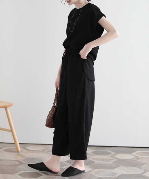 SUNFLOWER EIGHT(サンフラワーエイト)の「冷感ワイドパンツ/セットアップ対応(その他パンツ・レディース・ブルー/ネイビー/ベージュ/ミント/ブラック/ピンク/カーキ・M-Short/M-Long/L-Short/L-Long/XL-Short/XL-Long)」の14枚目の写真