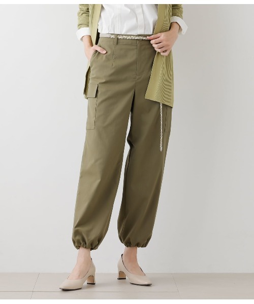 NEWYORKER（ニューヨーカー）の「ポリエステルピーチクロス カーゴパンツ（その他パンツ・レディース・カーキ/アイボリー・11号/9号）」の2枚目の写真