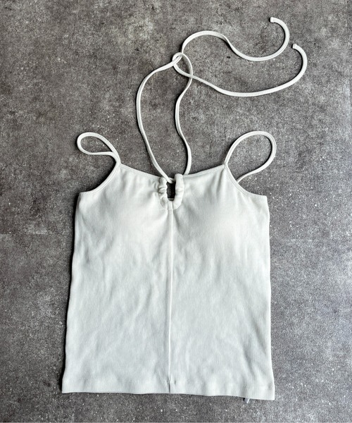 CPCM（シーピーシーエム）の「カップ付きクロスデザインキャミインナー（キャミソール・レディース・マスタード/キナリ/ブラック/ブルー・FREE）」の6枚目の写真