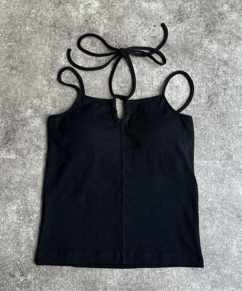 CPCM（シーピーシーエム）の「カップ付きクロスデザインキャミインナー（キャミソール・レディース・マスタード/キナリ/ブラック/ブルー・FREE）」の7枚目の写真