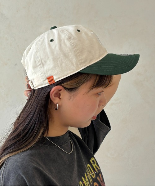 UNIVERSAL OVERALL(ユニバーサルオーバーオール)の「ロゴデザインツイルキャップ(キャップ・レディース・ブルー/アイボリー/グリーン/ネイビー・FREE)」の19枚目の写真