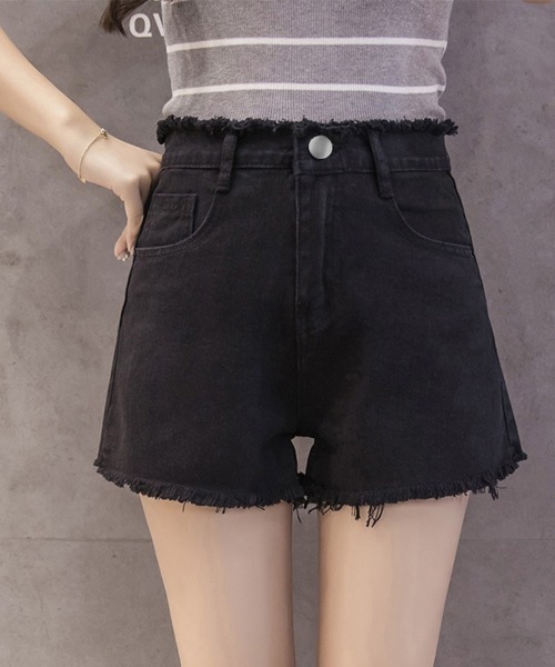 Miniministore(ミニミニストア)の「デニムショートパンツ レディース 短パン(デニムパンツ・レディース・サックスブルー/ブラック/ホワイト/インディゴブルー・M/L/XXL/XL)」の5枚目の写真