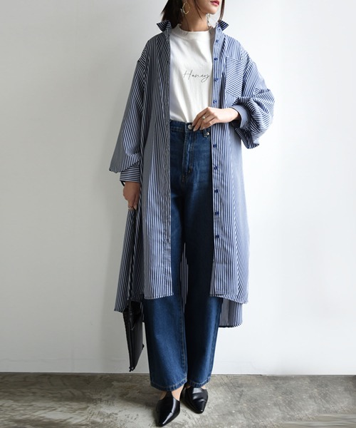 and it_（アンドイット）の「デニム＆ツイルストレートパンツ（デニムパンツ・レディース・アイボリー/ブラック/サックスブルー/ブルー・M/L）」の6枚目の写真