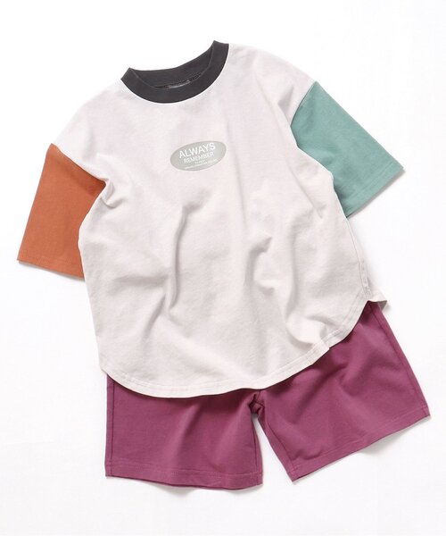 BREEZE（ブリーズ）の「【WEB限定・上下セット】バリエーションセットアップ_半袖・ハーフパンツ（セットアップ・キッズ・チャコール/レインボー/ブラック/サックスブルー・90/100/110/120/130/140/150）」の4枚目の写真