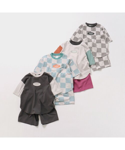 BREEZE（ブリーズ）の「【WEB限定・上下セット】バリエーションセットアップ_半袖・ハーフパンツ（セットアップ・キッズ・チャコール/レインボー/ブラック/サックスブルー・90/100/110/120/130/140/150）」の10枚目の写真