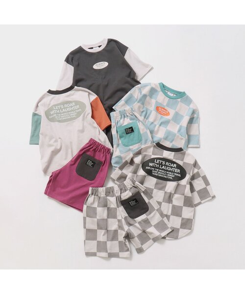 BREEZE（ブリーズ）の「【WEB限定・上下セット】バリエーションセットアップ_半袖・ハーフパンツ（セットアップ・キッズ・チャコール/レインボー/ブラック/サックスブルー・90/100/110/120/130/140/150）」の11枚目の写真