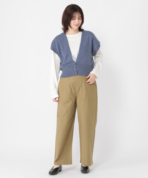 studio CLIP（スタディオクリップ）の「《days》5ゲージメランジベスト（ベスト・レディース・モカ/ブルー/オフホワイト・FREE）」の16枚目の写真