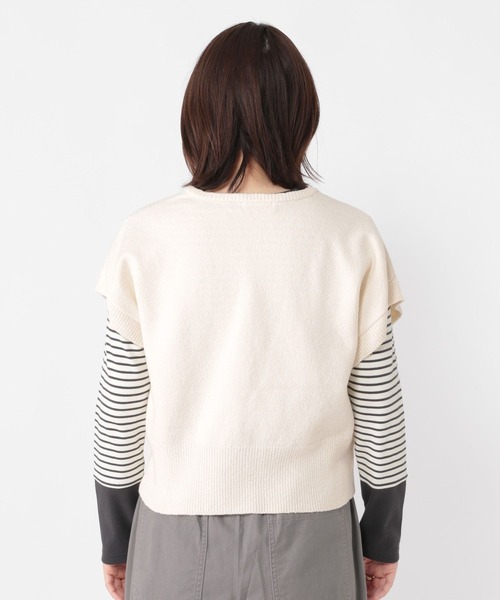 studio CLIP（スタディオクリップ）の「《days》5ゲージメランジベスト（ベスト・レディース・モカ/ブルー/オフホワイト・FREE）」の13枚目の写真