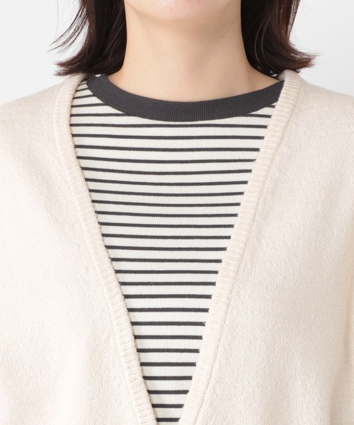 studio CLIP（スタディオクリップ）の「《days》5ゲージメランジベスト（ベスト・レディース・モカ/ブルー/オフホワイト・FREE）」の7枚目の写真