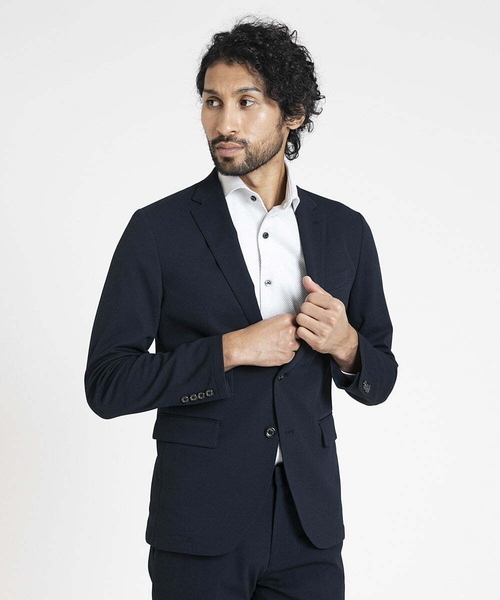 MICHEL KLEIN HOMME   （ミッシェルクランオム）の「ジャージテーラードジャケット セットアップ（テーラードジャケット・メンズ・ネイビー/グレー・MEDIUM/LARGE/X-LARGE）」の6枚目の写真
