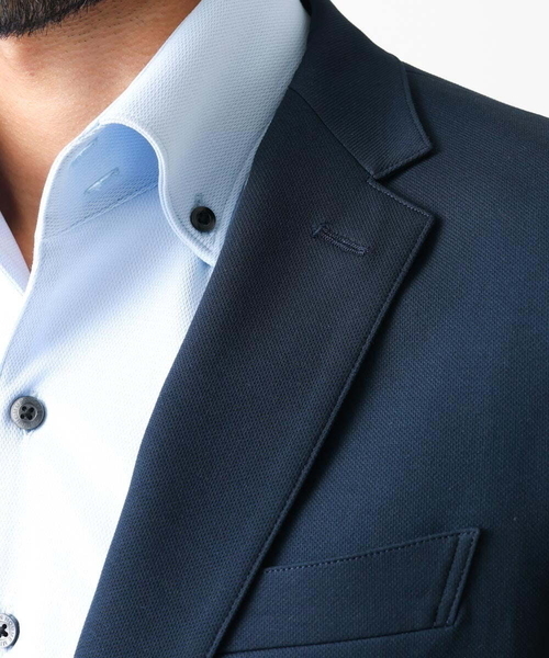 MICHEL KLEIN HOMME   （ミッシェルクランオム）の「ジャージテーラードジャケット セットアップ（テーラードジャケット・メンズ・ネイビー/グレー・MEDIUM/LARGE/X-LARGE）」の10枚目の写真