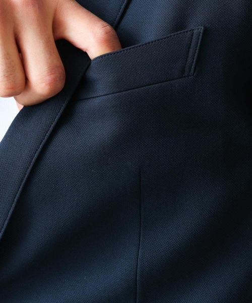 MICHEL KLEIN HOMME   （ミッシェルクランオム）の「ジャージテーラードジャケット セットアップ（テーラードジャケット・メンズ・ネイビー/グレー・MEDIUM/LARGE/X-LARGE）」の12枚目の写真