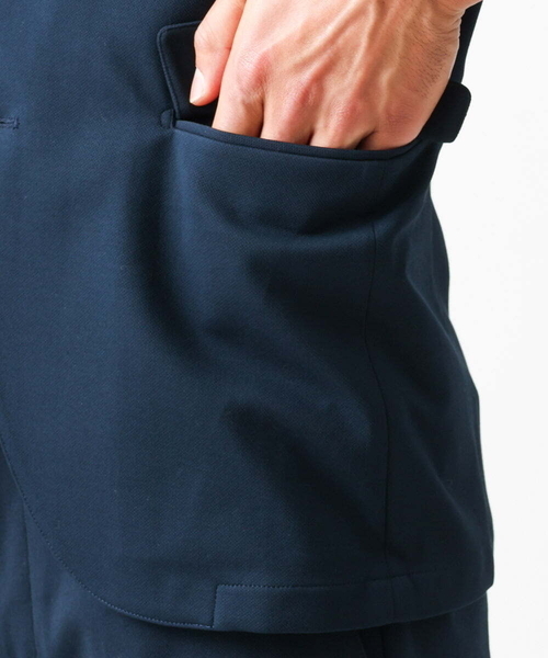 MICHEL KLEIN HOMME   （ミッシェルクランオム）の「ジャージテーラードジャケット セットアップ（テーラードジャケット・メンズ・ネイビー/グレー・MEDIUM/LARGE/X-LARGE）」の14枚目の写真