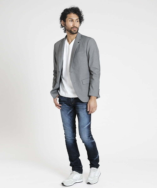 MICHEL KLEIN HOMME   （ミッシェルクランオム）の「ジャージテーラードジャケット セットアップ（テーラードジャケット・メンズ・ネイビー/グレー・MEDIUM/LARGE/X-LARGE）」の18枚目の写真