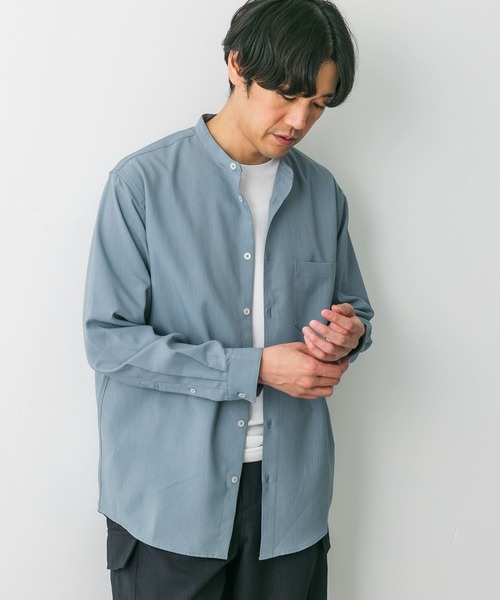 ソージュバンドカラーロングシャツ バンドカラーロングシャツ - SOÉJU online store｜上質な大人の