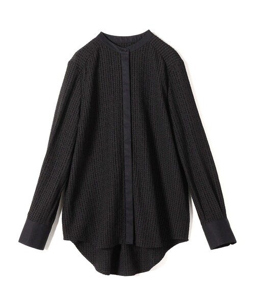 SHIPS（シップス）の「〈手洗い可能〉 ジャカード バンドカラー ブラウス 24SS ◇（シャツ/ブラウス・レディース・ブラック/オフホワイト・ONE SIZE）」の5枚目の写真