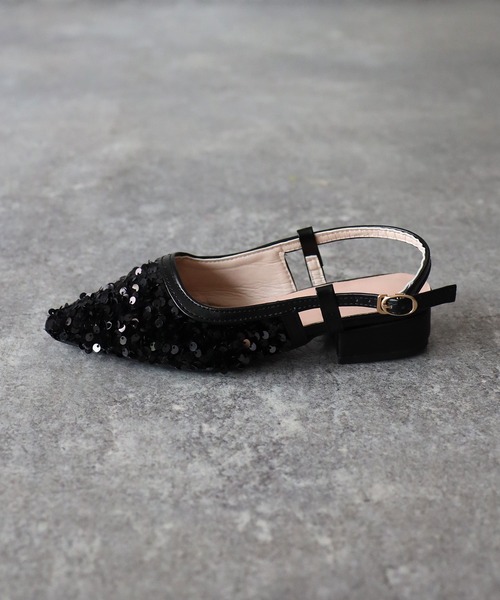 Riberry（リベリー）の「ポインテッドトゥスパンコールサンダル（サンダル・レディース・ブラック/シルバー/ベージュ・MEDIUM/LARGE）」の13枚目の写真