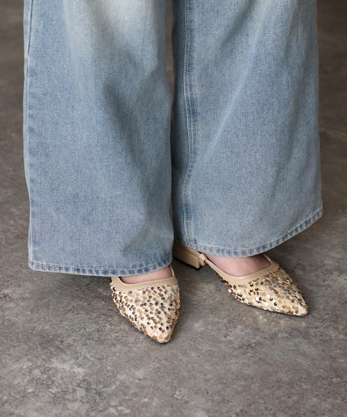 Riberry（リベリー）の「ポインテッドトゥスパンコールサンダル（サンダル・レディース・ブラック/シルバー/ベージュ・MEDIUM/LARGE）」の7枚目の写真