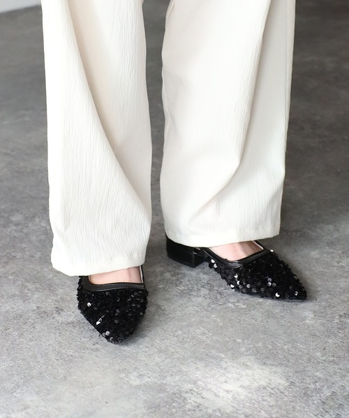 Riberry（リベリー）の「ポインテッドトゥスパンコールサンダル（サンダル・レディース・ブラック/シルバー/ベージュ・MEDIUM/LARGE）」の10枚目の写真