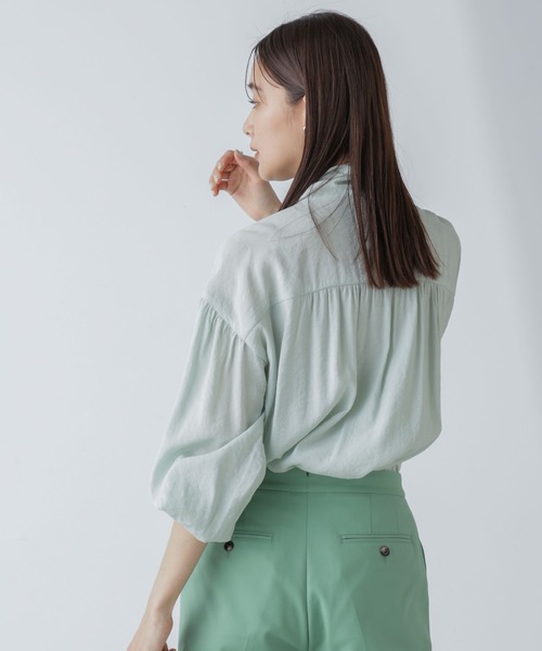 NANO universe(ナノユニバース)の「「星玲奈×NANO universe」ジョーゼットボータイブラウス(シャツ/ブラウス・レディース・ブラック/アイボリー/ミント・S/M)」の20枚目の写真