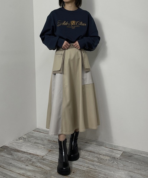 NICOLE CLUB（ニコル クラブ）の「ポケットデザインバイカラースカート