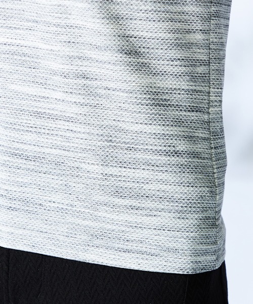 HIDEAWAYS NICOLE（ハイダウェイニコル）の「ハニカムジャガード半袖Ｔシャツ（Tシャツ/カットソー・メンズ・ブラック×グレー/スモークピンク/ブルー/ライトグレー/ブラック×ホワイト・MEDIUM/X-LARGE/LARGE）」の19枚目の写真