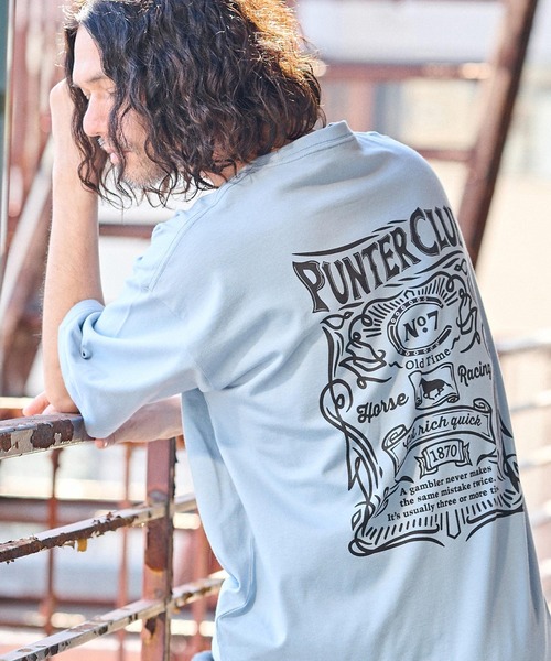 CAMBIO(カンビオ)の「mt8938- ビッグシルエットプリントTシャツ(PUNTER CLUB)(Tシャツ/カットソー・メンズ・ホワイト/グレー/ブルー系その他・S/M/L/XL)」の3枚目の写真