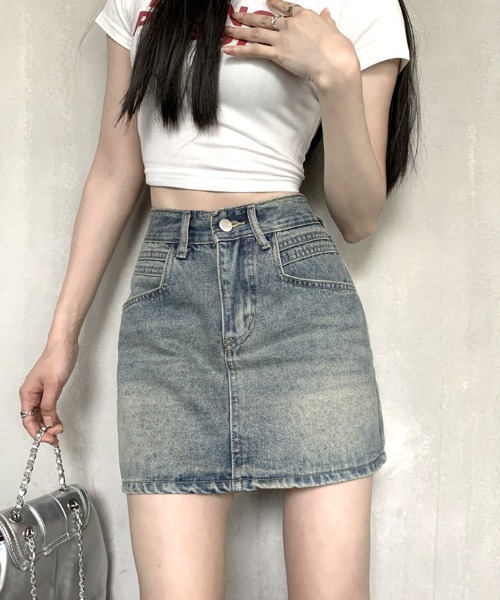 【完売必至】SELF PORTRAIT テクスチャード デニムミニスカート 大人気◇Self-portrait◇テクスチャード デニム ミニスカート