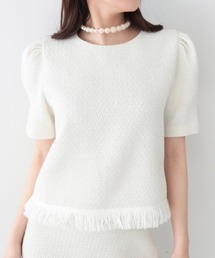 AMBIENT（アンビエント）の「タッセルヘムツイードトップス（Tシャツ/カットソー）」