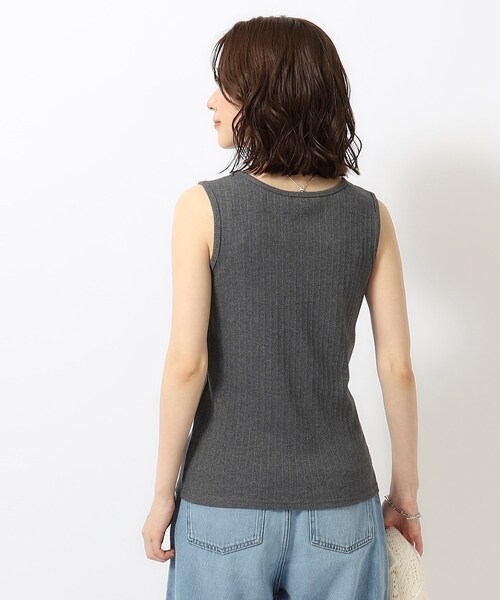 SHOO・LA・RUE（シューラルー）の「デイリー使いに ランダムテレコ タンクトップ（タンクトップ・レディース・ホワイト系/ダークグレー/ブラック/ナチュラル・02/03/04）」の13枚目の写真