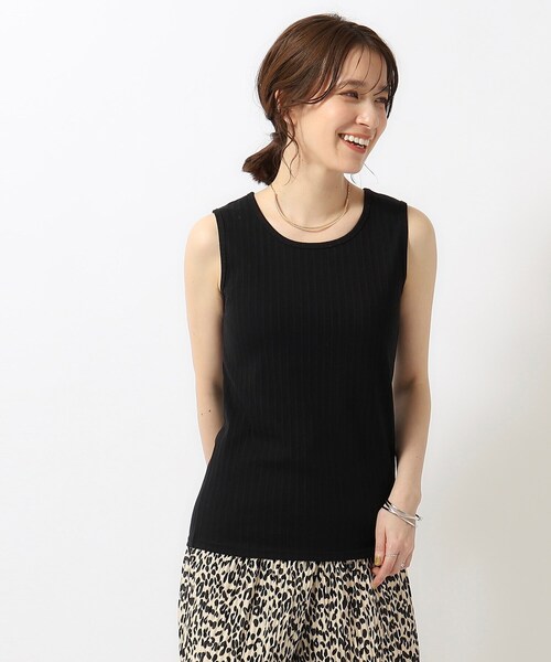SHOO・LA・RUE（シューラルー）の「デイリー使いに ランダムテレコ タンクトップ（タンクトップ・レディース・ホワイト系/ダークグレー/ブラック/ナチュラル・02/03/04）」の16枚目の写真