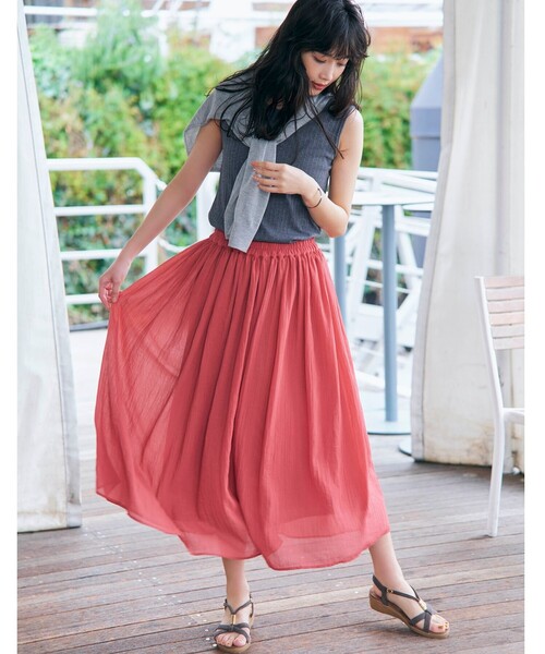 SHOO・LA・RUE（シューラルー）の「デイリー使いに ランダムテレコ タンクトップ（タンクトップ・レディース・ホワイト系/ダークグレー/ブラック/ナチュラル・02/03/04）」の10枚目の写真