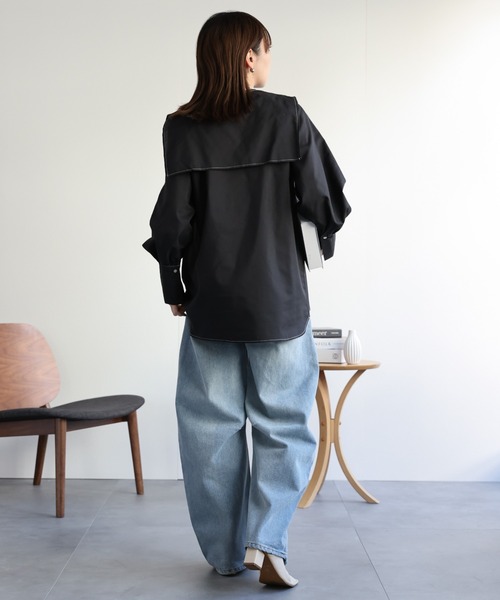 ap retro(アプレトロ)の「デザインカラーブラウス / ボウタイブラウス(シャツ/ブラウス・レディース・オフホワイト/ブラック/サックスブルー系・FREE)」の22枚目の写真