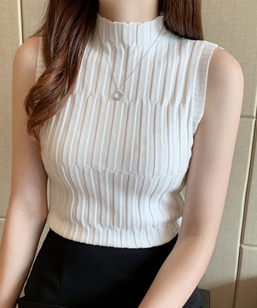 Miniministore(ミニミニストア)の「タートルネック ニット トップス(ニット/セーター・レディース・イエロー/ブラウン/ベージュ/ホワイト/ブラック・FREE)」の2枚目の写真