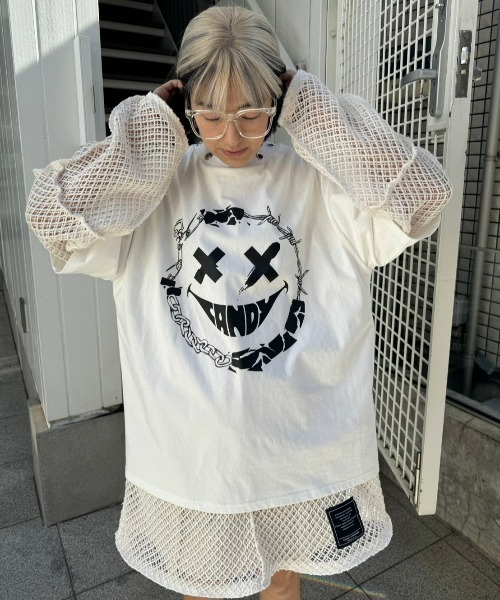 Candy Stripper(キャンディストリッパー)の「PATCH WORK MESH トップス(Tシャツ/カットソー・レディース・オフホワイト/グリーン/ブラック・2)」の21枚目の写真