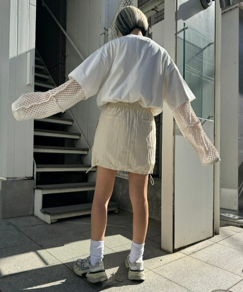 Candy Stripper(キャンディストリッパー)の「PATCH WORK MESH トップス(Tシャツ/カットソー・レディース・オフホワイト/グリーン/ブラック・2)」の20枚目の写真