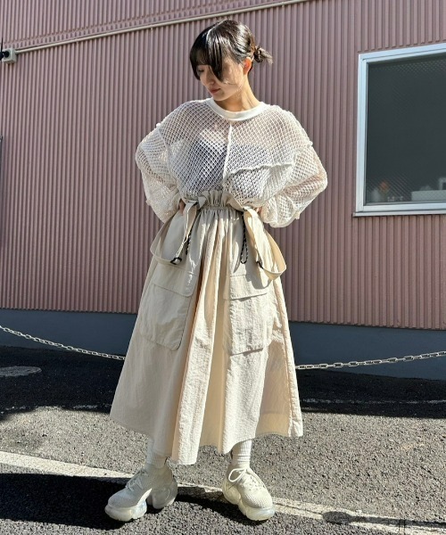 Candy Stripper(キャンディストリッパー)の「PATCH WORK MESH トップス(Tシャツ/カットソー・レディース・オフホワイト/グリーン/ブラック・2)」の13枚目の写真