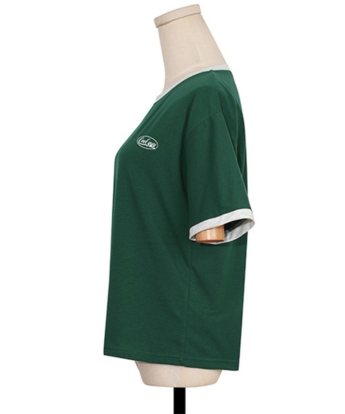 IRADOWL(アイラドール)の「バイカラーカジュアルトップス(Tシャツ/カットソー・レディース・レッド/グリーン・MEDIUM/LARGE/X-LARGE)」の4枚目の写真