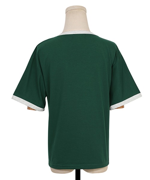 IRADOWL(アイラドール)の「バイカラーカジュアルトップス(Tシャツ/カットソー・レディース・レッド/グリーン・MEDIUM/LARGE/X-LARGE)」の5枚目の写真