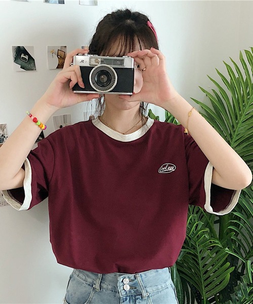 IRADOWL(アイラドール)の「バイカラーカジュアルトップス(Tシャツ/カットソー・レディース・レッド/グリーン・MEDIUM/LARGE/X-LARGE)」の12枚目の写真
