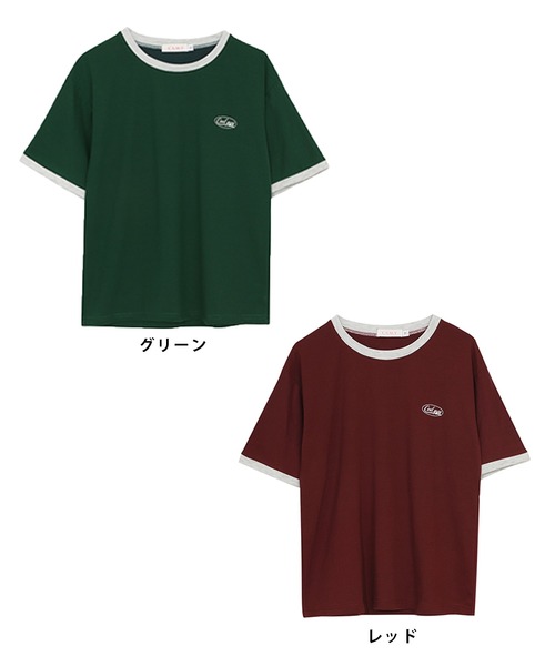 IRADOWL(アイラドール)の「バイカラーカジュアルトップス(Tシャツ/カットソー・レディース・レッド/グリーン・MEDIUM/LARGE/X-LARGE)」の7枚目の写真